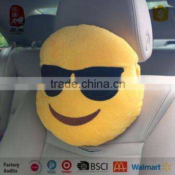 Wholesale cotton best selling stuffed toys emoji car pillow