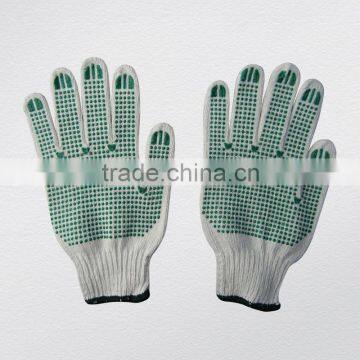 7g Bleach White String Knit PVC Single Dotted Cotton Glove (2407)