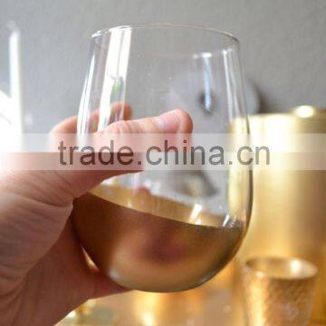 Beautiful design gold bottom wine glass cup