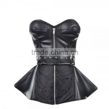 OVERBUST STEAMPUNK CORSET WITH ZIPPER OPENING