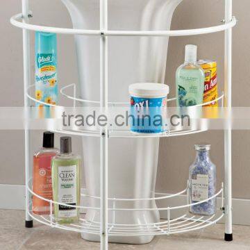 Icegreen White Powder Coated Wire Under Pedestal Sink Storage Rack