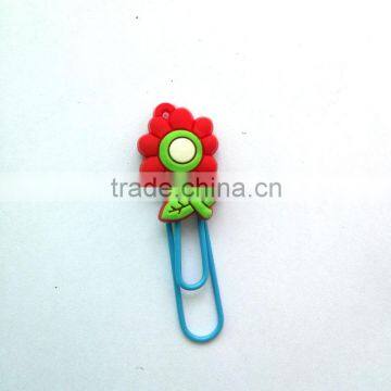 Flower shape bookmarks cheap custom shape paper clips