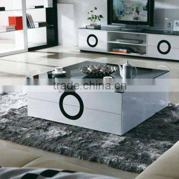 Black and white high glossy coffee table 1601