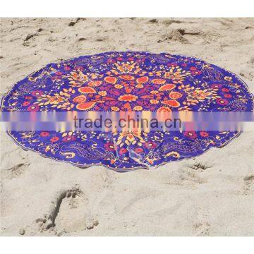 Indian Mandala Style Customize Color Round Beach Tablecloth Blanket