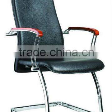 high back hard pvc cover chair with wooden armrest AH-80