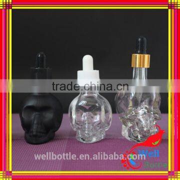 Skull Shape Glass Dropper Bottle for E-juice Essentional Oil Bottle photo-2