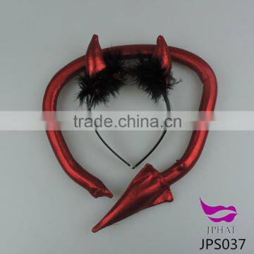 Custom party devil horns headdress tail Ox horn headdress Halloween animals ear tail