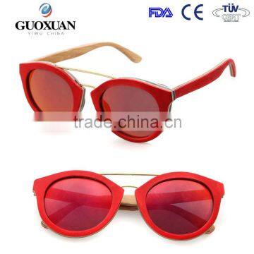 Ade Wu Women Retro Wooden Sunglasses Wholesale in China Wooden Sunglasses Wood Redrose