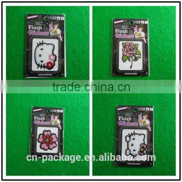 beautiful flower & cat & 3D glitter butterfly stickers