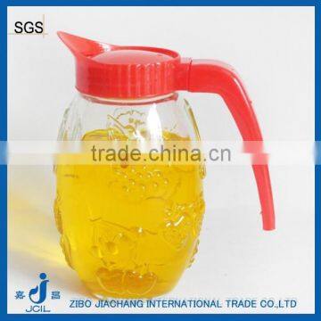 Glass juice soft drink pitcher with cap