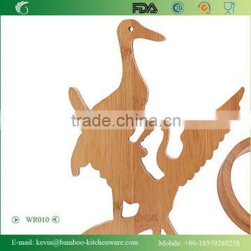 WR010/Factory Direct Sale Bamboo Wine Rack Single Wooden Bottle Wine Holder Novelty Display Wine Bottle Holder photo-2