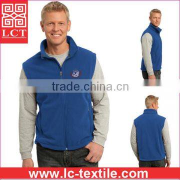 supply 2015 the highest cost-effective Colorblock Full-Zip design the promotional fleece Vest with embroidered(LCTU0043)