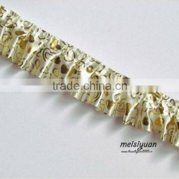 Wholesale fancy satin bronze printing decorative trimming