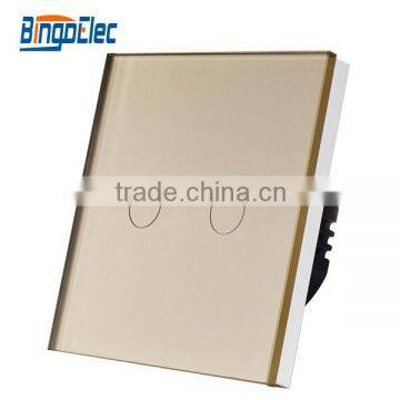 2 gang tempered glass panel smart electric switch