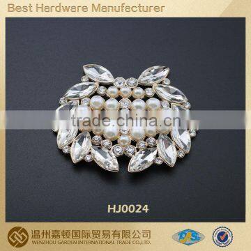 HJ0024 Pearl embellished shoe buckle