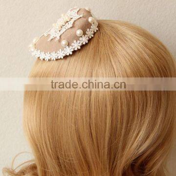 MYLOVE Small Lady Mini Top Hat Beige Snow Flake Hat photo-5