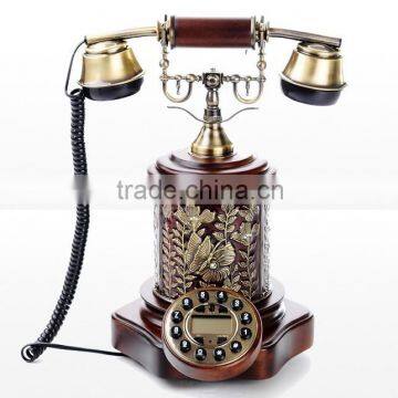 Wood Craft Handmade Antique Corded Telephone Desk Decor, Home Decor