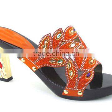 High heel women sandals shoes with colorful rhinestones for party