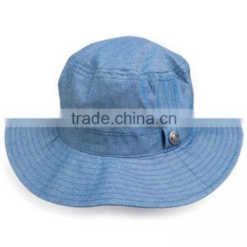 custom jean bucket hats with custom embroidery