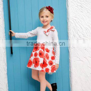 Fashion lovely baby printe baby girls dress summer kid dress