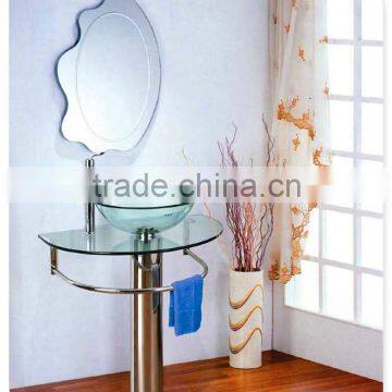 Tempered Glass Basin and Glass Table Vanity for Sale