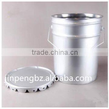 round white oil tin can with lid