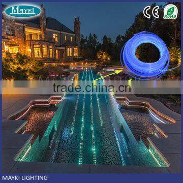 Soild core 8mm side light fiber optic cable for swimming pool perimeter using