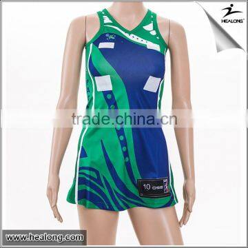 Top quality sleeveless sublimation A-Line Netball Dresses