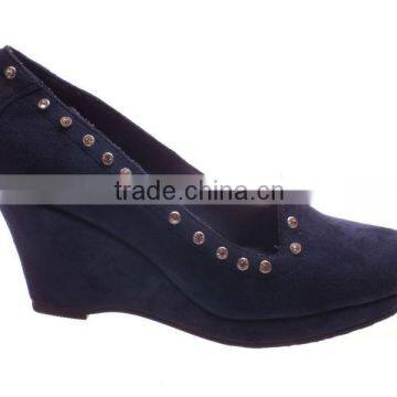 New custom ladies wedge shoes fashion design with diamond decoration