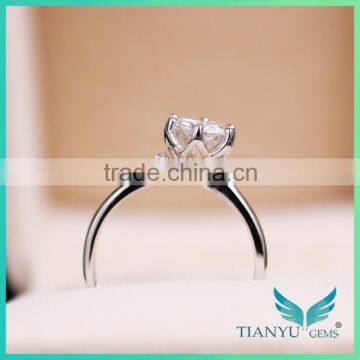 Perfect Cut Diamond Accents Women's Band 1CT Center Moissanite Lab Grown Diamond Ring,with Small Ruby Wedding Ring Band photo-4