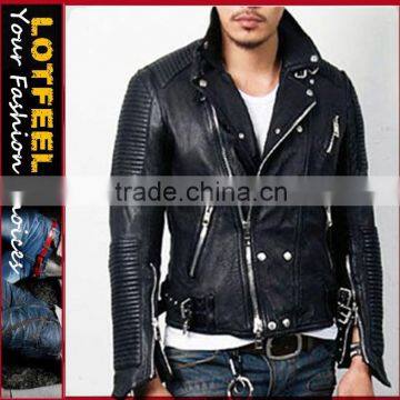 Mens Discount Tumbled Leather Biker Jacket (LOTG236)