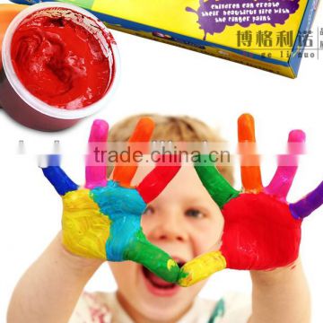 Non-toxic kids finger paints 6 colours set