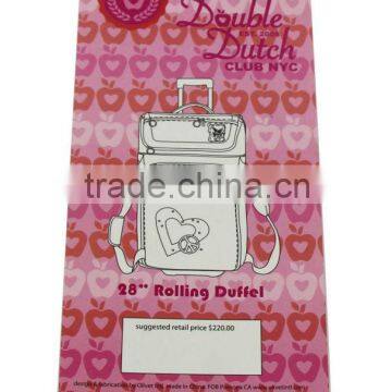 fashion water-proof book binding paper for 28" Rolling Duffel