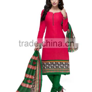 Red south cotton dress material