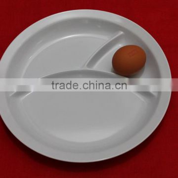 Malaysia Made Melamine 3 Compartment Round Food Plate