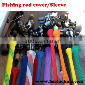 PET braided plastic fishing rod cover