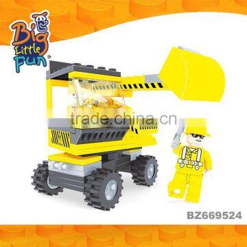 Wholesale construction car engineering plastic building block toys for kids