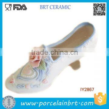 Antique Flower Pot Ceramic Decorative High Heel Shoe Vases