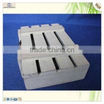 Recyclable Plate Lid Antique Rustic Cuboid Paulownia Wooden Box photo-3