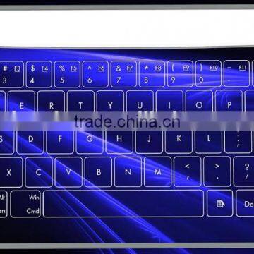Newest Fashion Glass Touch LED Backlit Universal Wired Keyboard Transparent Glass LED Touch Keyboard photo-3