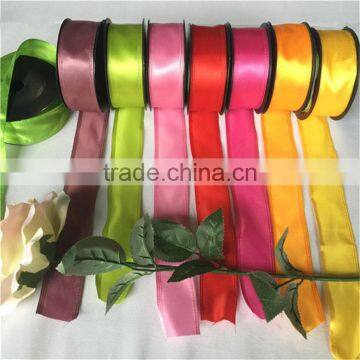 Wholesale high quality satin ribbon with swen edge 100%polyester