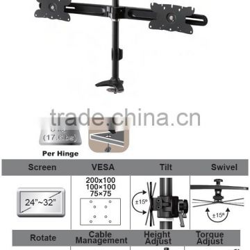 Dual LCD monitor arm grommet fixing type mount