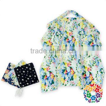 Fashion Navy Blue Floral Oversize Nursing Cover With a Bag - Breastfeeding Cover With a Bag - New Mom Gift photo-4