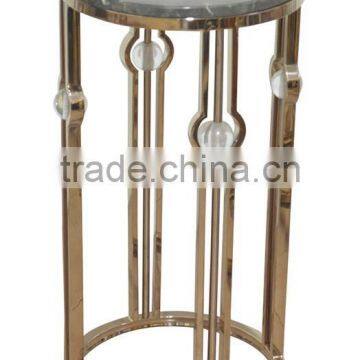 Indoor marble top copper Stainless steel plant stand pot stand