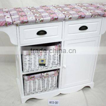 Furniture Woven Basket Cabinet With Ironing Board photo-2