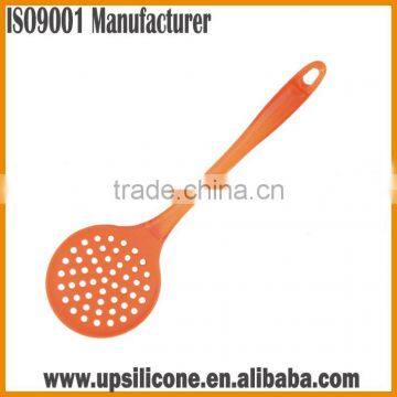 Food Grade Silicone Kitchen Cooking Skimmer With Stainless Steel Plastic Handle photo-6