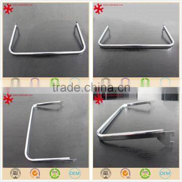 Store Fixtures Slatwall Hang Rail U-Shaped Hanging Bar Chromed Clothing Hanging Bracket photo-1