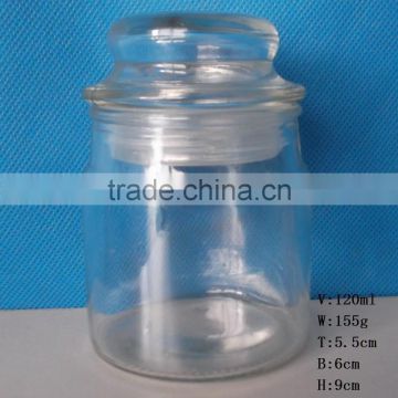 120ml 4oz transperant round mini glass candle jar with lid