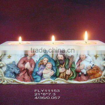 ceramic nativity candle holder 11153