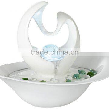 Modern Abstract White Tabletop Fountain photo-2